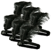 6x 1920s FLAPPER HEADBAND Headpiece Feather Sequin Charleston Costume Party BULK Black