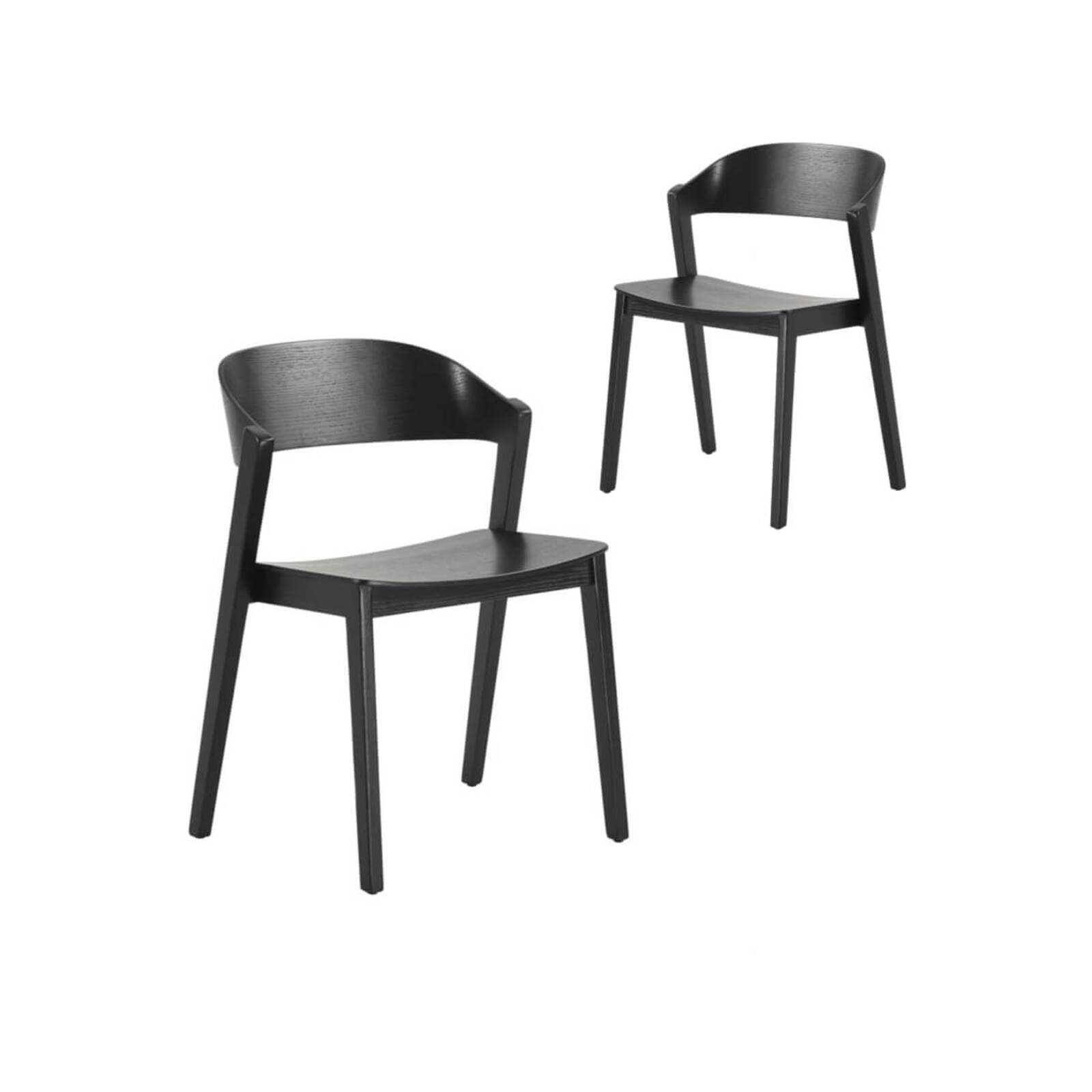 Simplife Set of 2 Moooi Stackable Black Timber Dining Chairs Bunnings Australia