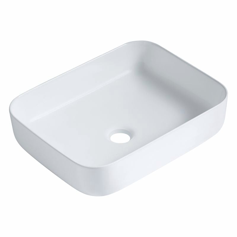  Concerto Matte White Rectangular Above Counter Basin