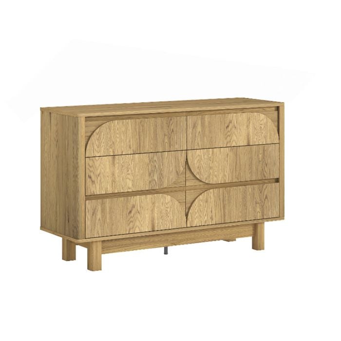 Cosmoliving Arched Oak 6-drawer Chest Storage Dresser