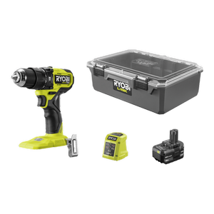 Ryobi 18V ONE+ HP Brushless Compact Hammer Drill 4Ah Kit & LINK Organiser