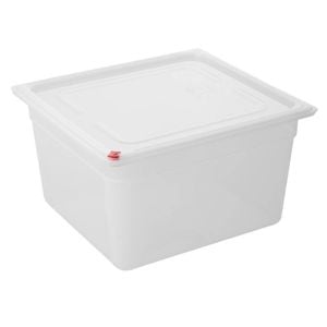 Hygiplas Food Storage Container Click Pp 2/3 Gn 16.1l 200mm With Lid And Colour Clips 4 Pack Commercial Kitchen Storage