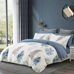 Luxor Queen Ocean Leaves Design Cotton Quilt Cover Set