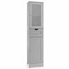 Costway 170 cm Storage Cabinet Sideboard Drawer Frosted Glass Grey