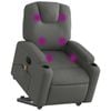 vidaXL Electric Stand up Massage Recliner Chair Armchair Dark Grey Fabric