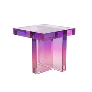 Nordhavn Violet Pink Acrylic Bedside Table, Nightstand End Table, Accent Table