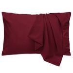 LINENOVA 2PCS Hotel Quality Premium Mircrofiber Pillowcases - Standard , Burgundy