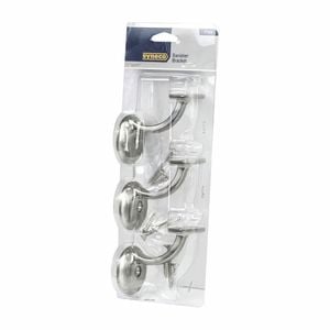 Syneco Satin Nickel Plate Banister Bracket - 3 Pack