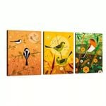 3pcs Artistic Birds  Print 100% Australian Made 3 x 40x60cm  (Stretched)
