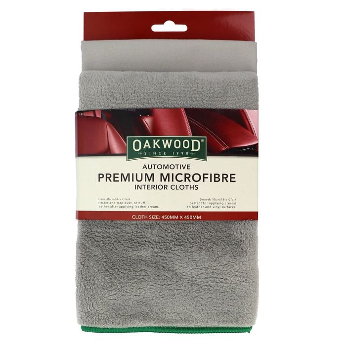 OAKWOOD 450 x 450mm Premium Auto Interior Cloth - 2 Pack