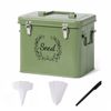 Toque Seed Storage Box Seed Organiser with 3 Compartments Metal Dark Green