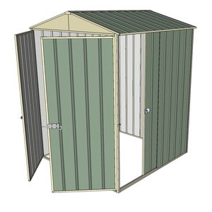 Build-a-Shed 1.5 x 1.5 x 2.3m Gable Single Sliding Side Door Shed - Green