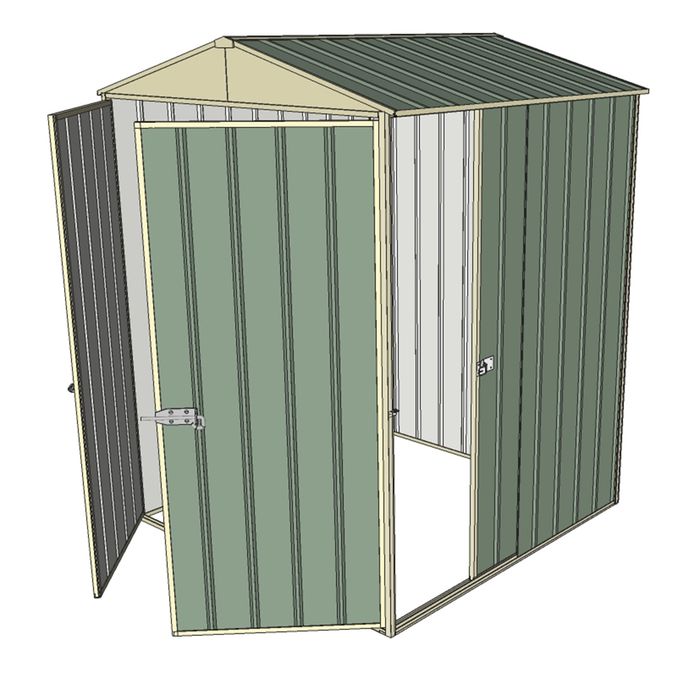 Build-a-Shed 1.5 x 1.5 x 2.3m Gable Single Sliding Side Door Shed - Green