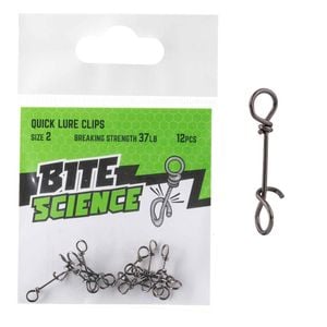 Bite Science Fast Attach Quick Clip Fishing Lure Snap 2  37lb (12pc)