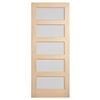 Corinthian 2040 x 820 x 40mm Entrance Door White Oak Opaque Glass AWO5G