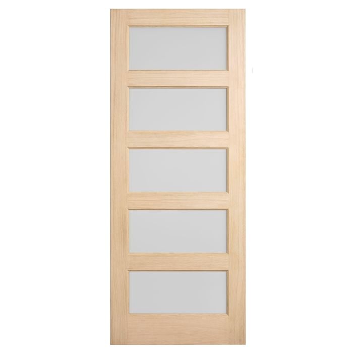 Corinthian 2040 x 820 x 40mm Entrance Door White Oak Opaque Glass AWO5G