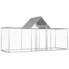 vidaXL Chicken Coop 3m Galvanised Steel Animal Habitat Cage Pet Animal House