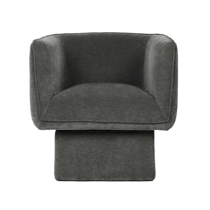 Raimon Furniture Avis Chenille Fabric Swivel Occasional Lounge Accent Relaxing Armchair Olive