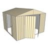 Build-a-Shed 3.0 x 3.0 x 2.3m Double Hinge and Double Sliding Door Shed - Cream