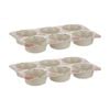 2x Ladelle Camille 6 Cup Muffin Tray Mould Bakeware Hand-painted Florals