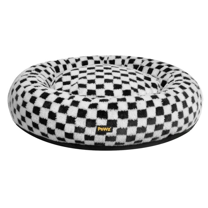 PaWz M Size Round Checkerboard Pattern Pet Bed