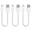 iWill 3 Pack 20cm Short Data Transfer Charger Charging Micro USB Cable Cord Bulk White TPE Plastic