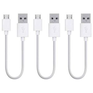 iWill 3 Pack 20cm Short Data Transfer Charger Charging Micro USB Cable Cord Bulk White TPE Plastic