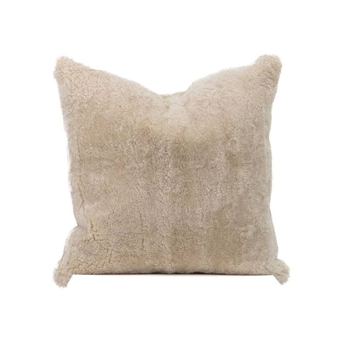 Naturally Sheepskins 50x50cm Stone Shearling Sheepskin Cushion (with Insert)