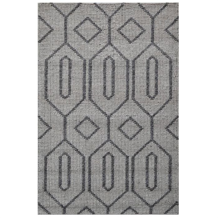 Handwoven Wool Rug-202215-Silver Charcoal-160x230cm