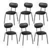 Advwin Dining Chairs Set of 6 Kitchen Chairs Reading Chair PU Leather Black