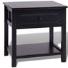 vidaXL Bedside Cabinet Lamp Table Nightstand Drawer Chest Wood Black Modern