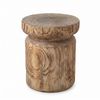 Nordhavn Wood Look Accent Table, Magnesium Oxide Concrete Round Side Table, 50cm