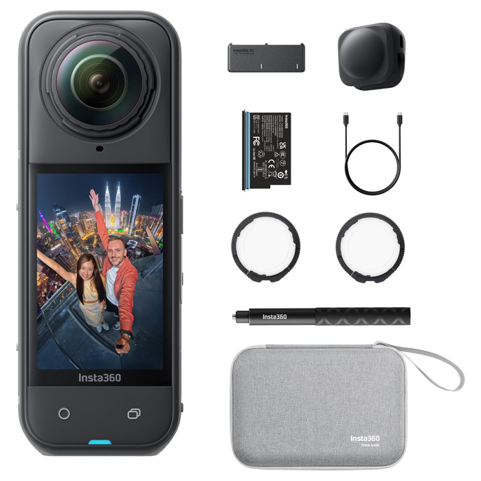 Insta360 X5 Essential Bundle 8K 5.7K60fps Active HDR Enhanced Low Light 360 Action Camera