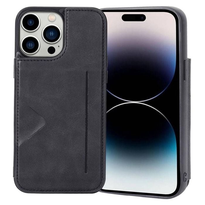 Soka Hanman Card Leather Case (suits Iphone 15 Pro) - Black