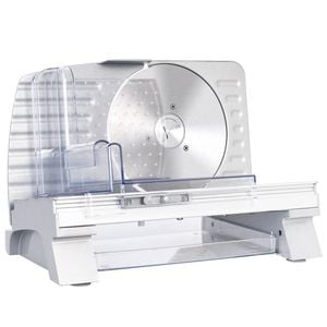 Advwin Electric Meat Slicer, 6.8" Food Slicer with Removable Stainless Steel Blade & Food Carriage Silver