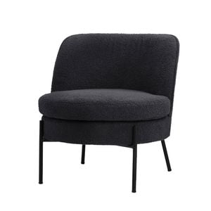 Oikiture Armchair Lounge Chair Accent Couch Chairs Padded Sofa Boucle Charcoal
