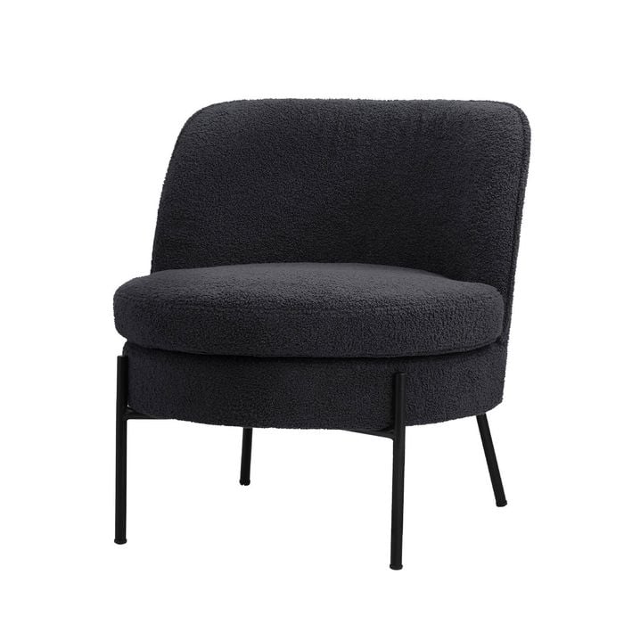 Oikiture Armchair Lounge Chair Accent Couch Chairs Padded Sofa Boucle Charcoal