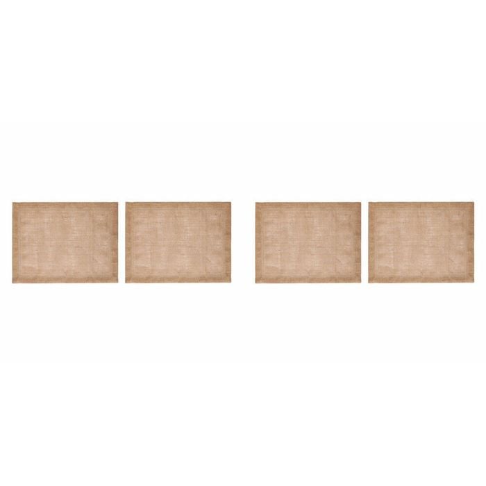 4pc Mikasa Rectangle 35 x 45cm Jute Placemats Natural