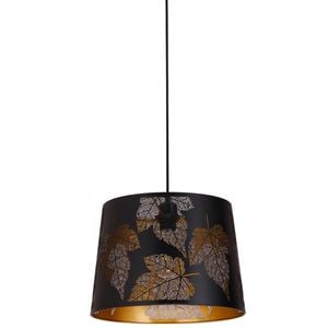 CLA Lighting Penshade Interior Slanted with Maple Leaf Pattern Laser Cut Pendant Light Black