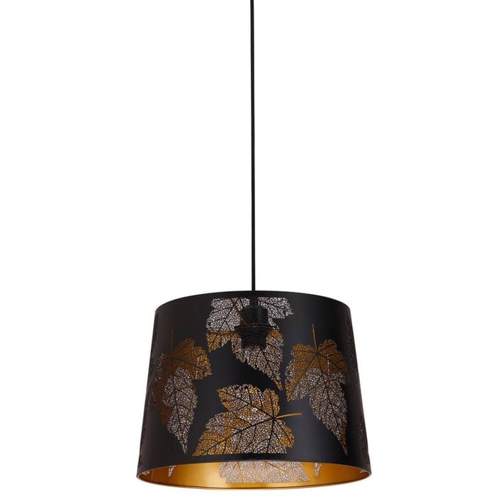 CLA Lighting Penshade Interior Slanted with Maple Leaf Pattern Laser Cut Pendant Light Black