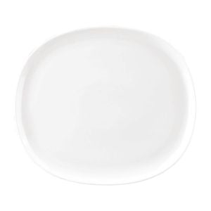 Sango Ora Oval Couple Plates White 335x295mm 4 Pack Dinnerware Ceramic Tableware