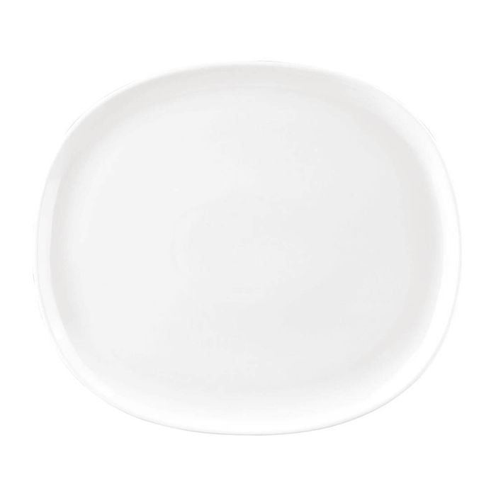 Sango Ora Oval Couple Plates White 335x295mm 4 Pack Dinnerware Ceramic Tableware