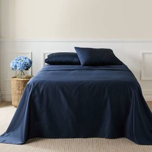 Ashton Sheet Set Super King Dress 300X280cm Blue MyHouse