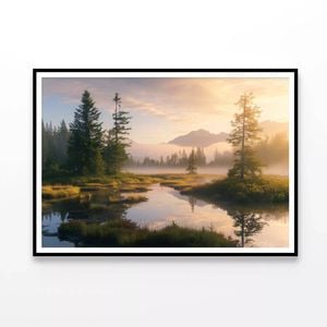 Heather Meadow with Mountains   Print 100% Australian Made 90x60cm  (Poster)