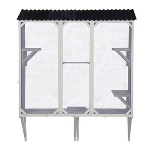 YES4PETS Wall Mounted Outdoor Cat Playhouse with Roof & Platforms – Window Access Catio Enclosure