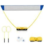 Costway All in 1 Portable Badminton Net Set Outdoor Sporting Set w/Storage Base