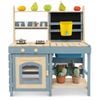 Costway Kids Pretend Play Kitchen Food Cooking Set Blue