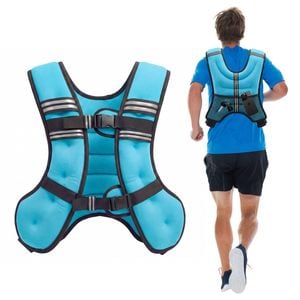 Advwin Weighted Vest 8kg with Upgraded Iron Sand Blue, Reflective Strips & Breathable Shoulder Straps for Gym, Running