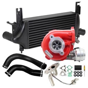 GEN1 High Flow Turbo Charger With 75mm Intercooler & Hoses And Genuine Oil Feed Pipe For Nissan Navara D40 YD25 2.5L 3 Bolts