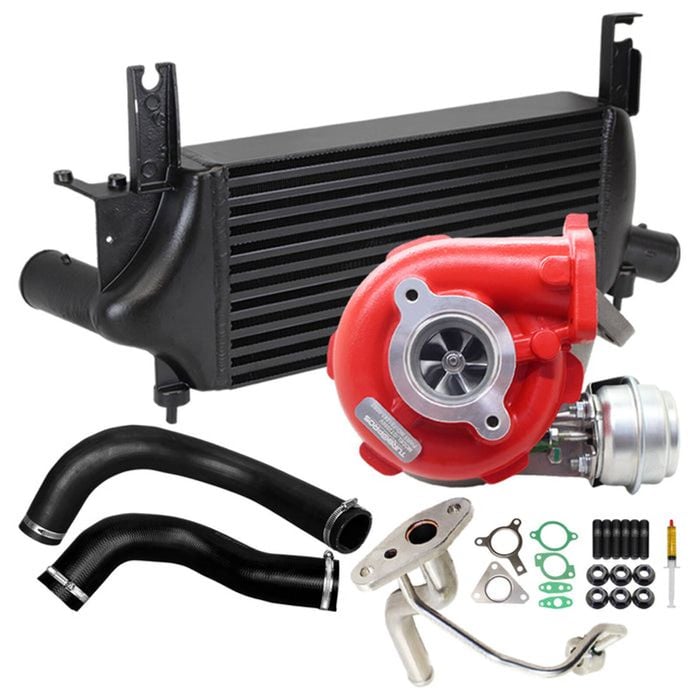 GEN1 High Flow Turbo Charger With 75mm Intercooler & Hoses And Genuine Oil Feed Pipe For Nissan Navara D40 YD25 2.5L 3 Bolts
